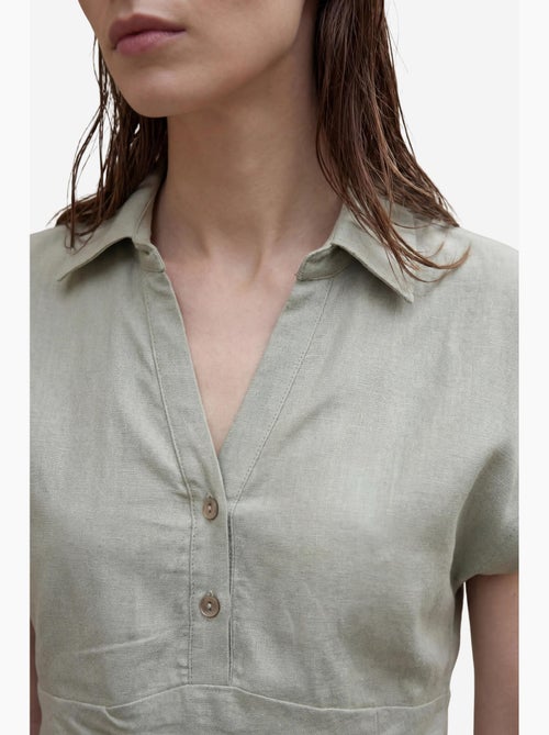 Completo due pezzi in misto lino a vita alta con colletto a camicia my fashion - Kiabi Completo due pezzi in misto lino a vita alta con colletto a camicia my fashion - Kiabi