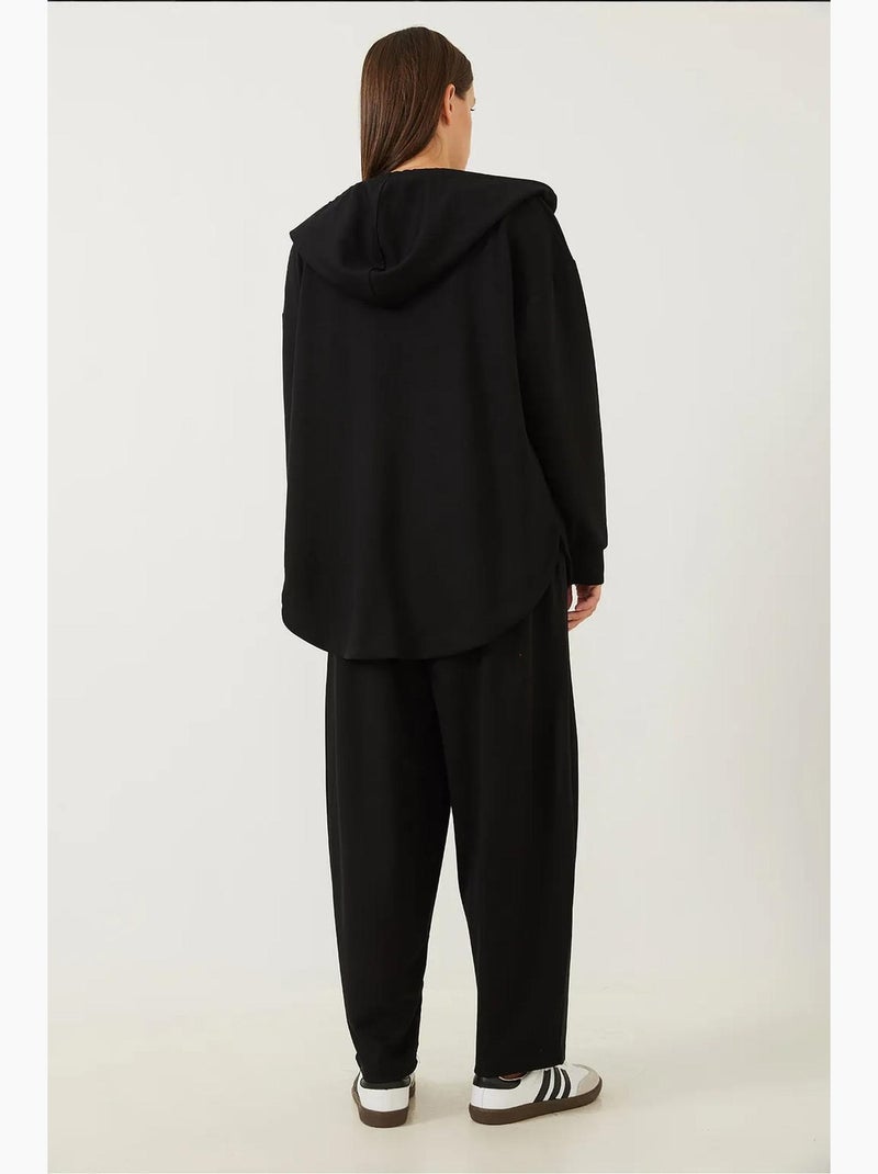 Completo due pezzi in modal con zip lucci Nero - Kiabi