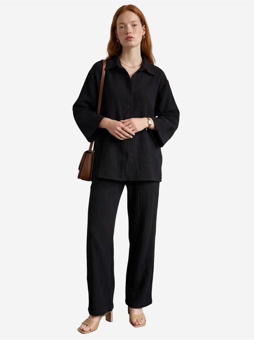 Completo due pezzi in tessuto di mussola con camicia e pantaloni my fashion - Kiabi Completo due pezzi in tessuto di mussola con camicia e pantaloni my fashion - Kiabi
