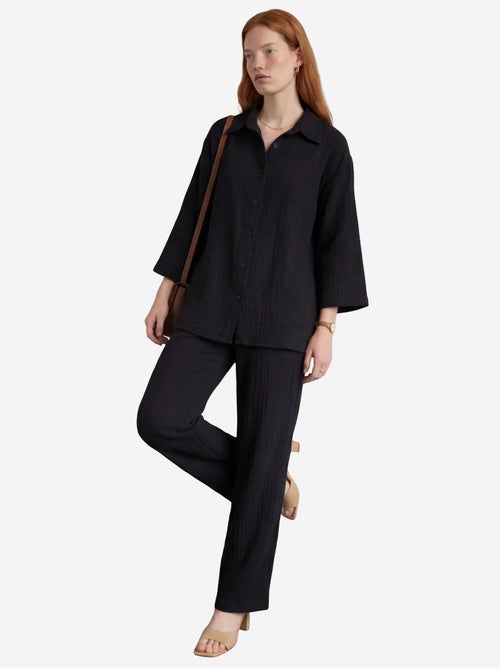 Completo due pezzi in tessuto di mussola con camicia e pantaloni my fashion - Kiabi Completo due pezzi in tessuto di mussola con camicia e pantaloni my fashion - Kiabi
