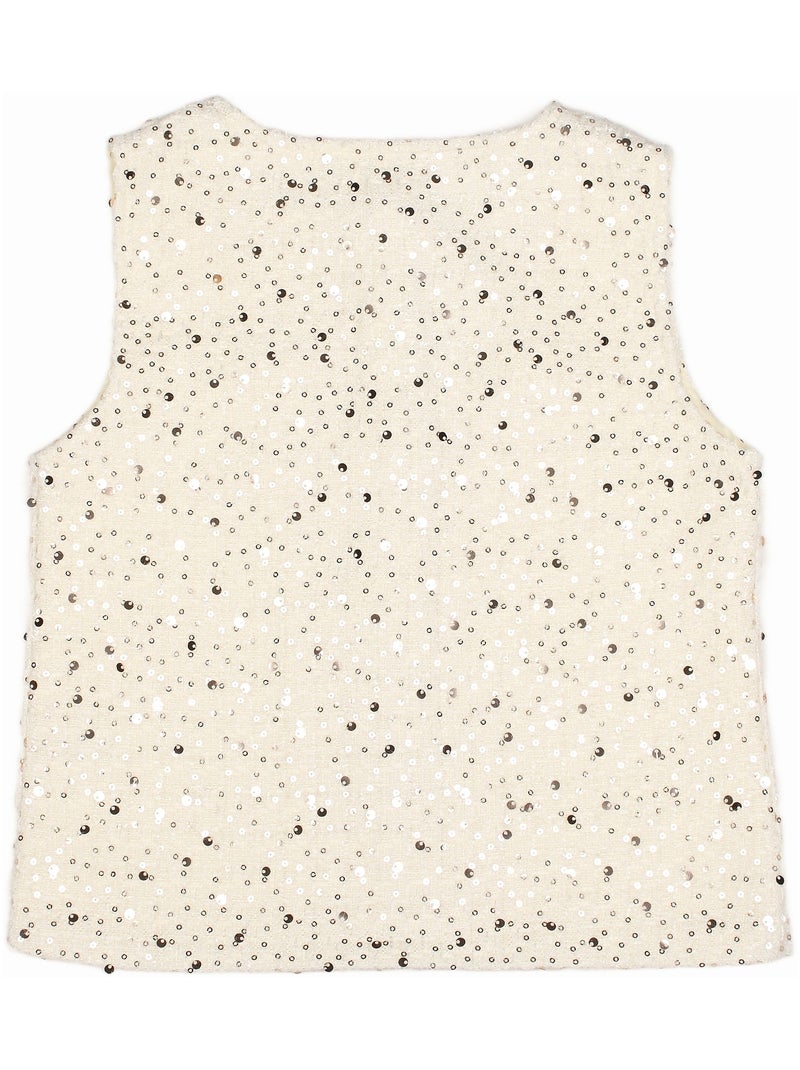 Completo elegante decorato con paillettes - Kids Star Crema - Kiabi