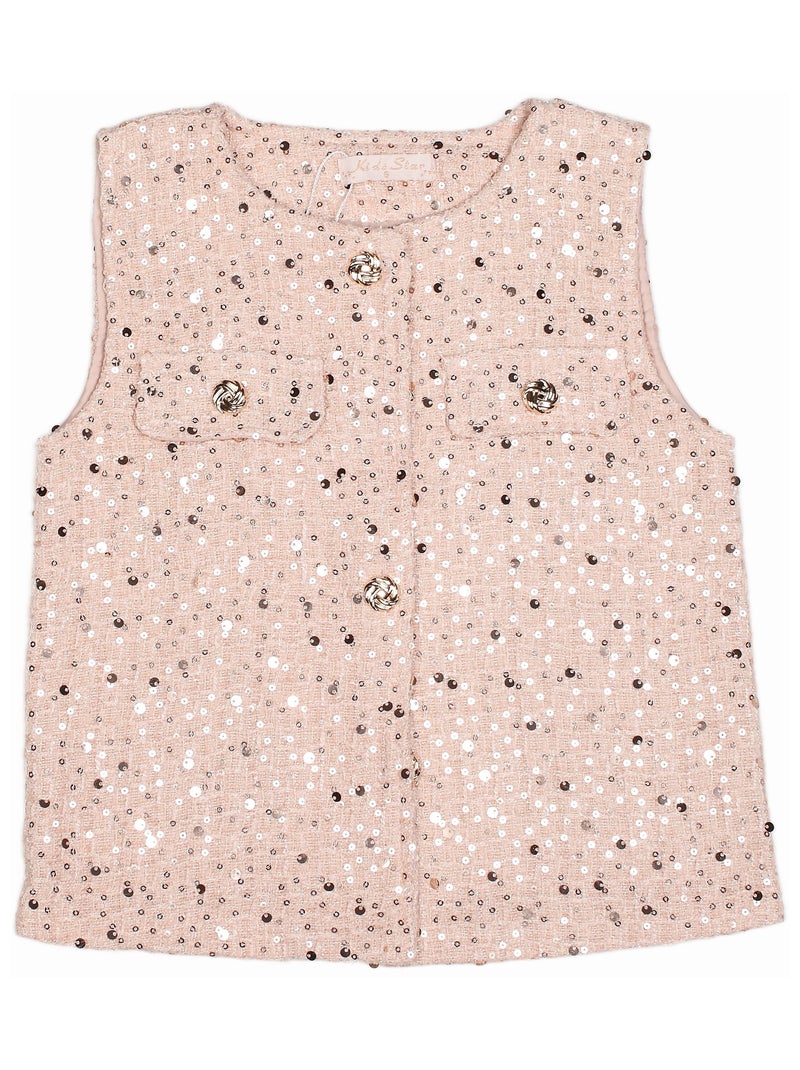 Completo elegante decorato con paillettes - Kids Star Rosa - Kiabi