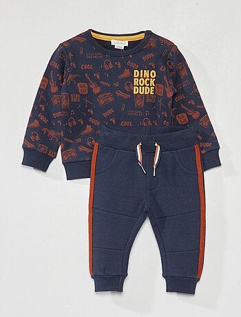 Completo felpa a maniche lunghe + pantaloni - 2 pezzi - Kiabi