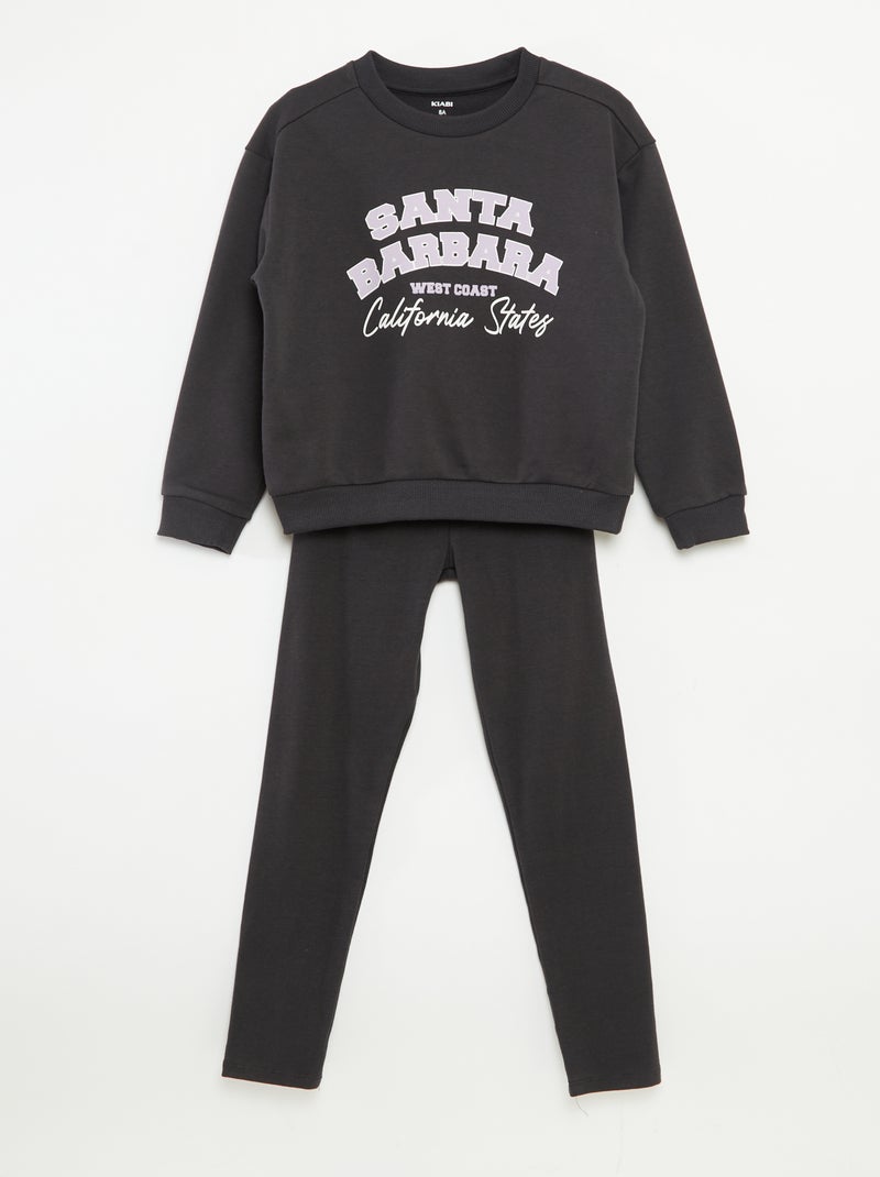 Completo felpa Completo stampato felpa + leggings - completo stampato felpa + leggings - stampato - 2 pezzi Grigio - Kiabi