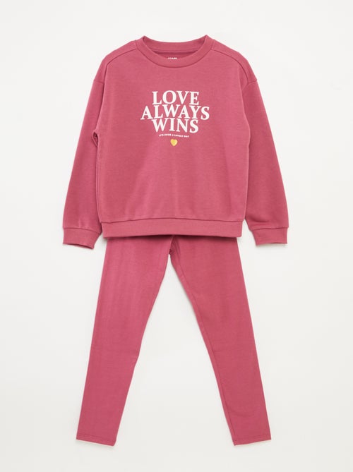 Completo felpa Completo stampato felpa + leggings - completo stampato felpa + leggings - stampato - 2 pezzi - Kiabi