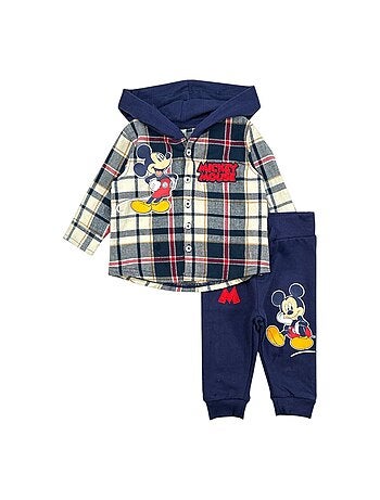 Completo felpa con cappuccio e pantaloni bebè Mickey