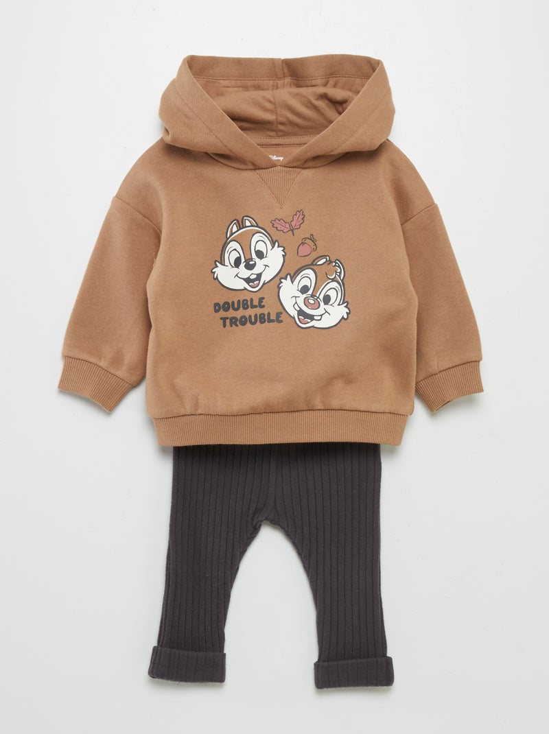 Completo felpa con cappuccio + leggings 'Cip e Ciop' - 2 pezzi MARRONE - Kiabi
