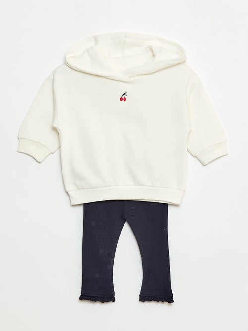 Completo felpa con cappuccio + leggings in maglia - Kiabi