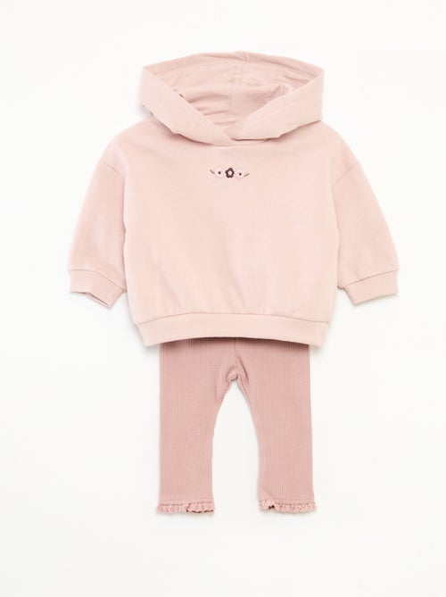 Completo felpa con cappuccio + leggings in maglia - Kiabi