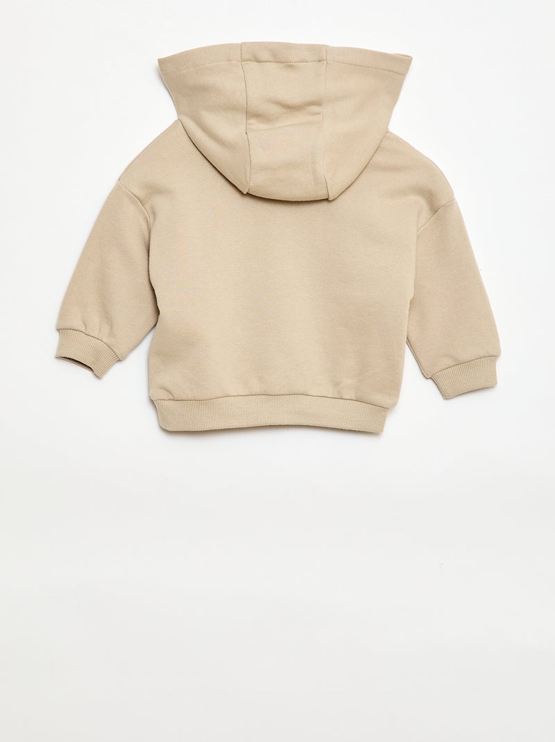 Completo felpa con cappuccio + pantaloni da jogging monocromatico - 2 pezzi Beige - Kiabi