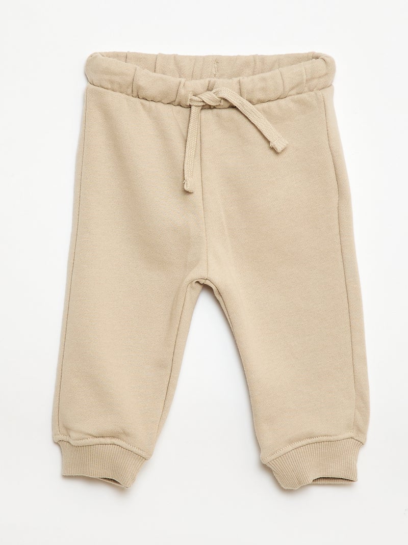 Completo felpa con cappuccio + pantaloni da jogging monocromatico - 2 pezzi Beige - Kiabi