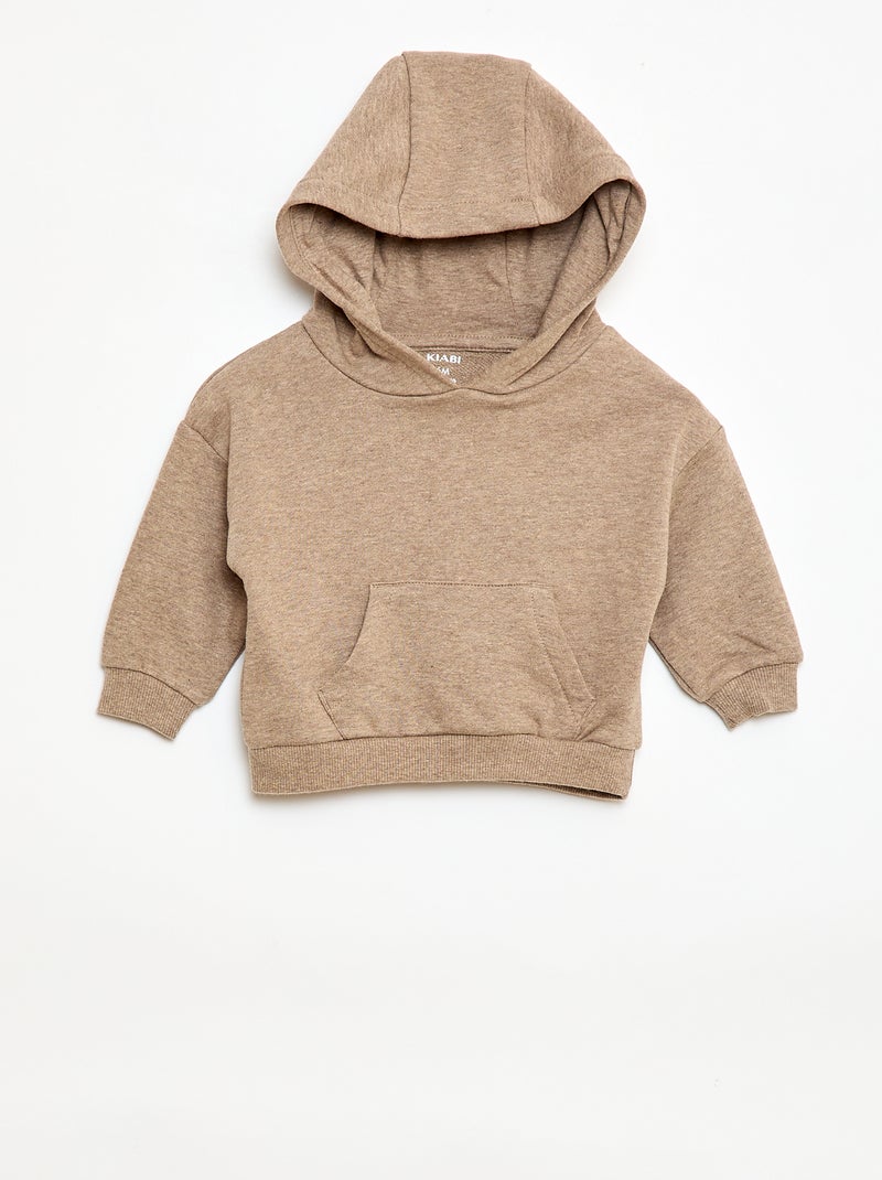 Completo felpa con cappuccio + pantaloni da jogging monocromatico - 2 pezzi Beige - Kiabi