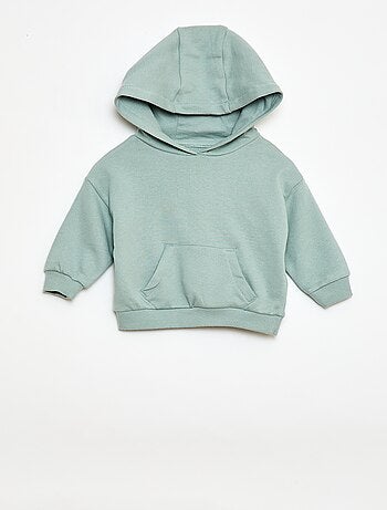 Completo felpa con cappuccio + pantaloni da jogging monocromatico - 2 pezzi