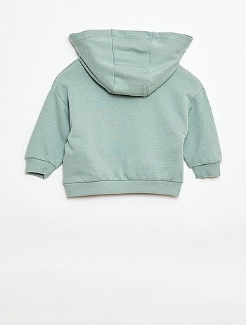 Completo felpa con cappuccio + pantaloni da jogging monocromatico - 2 pezzi