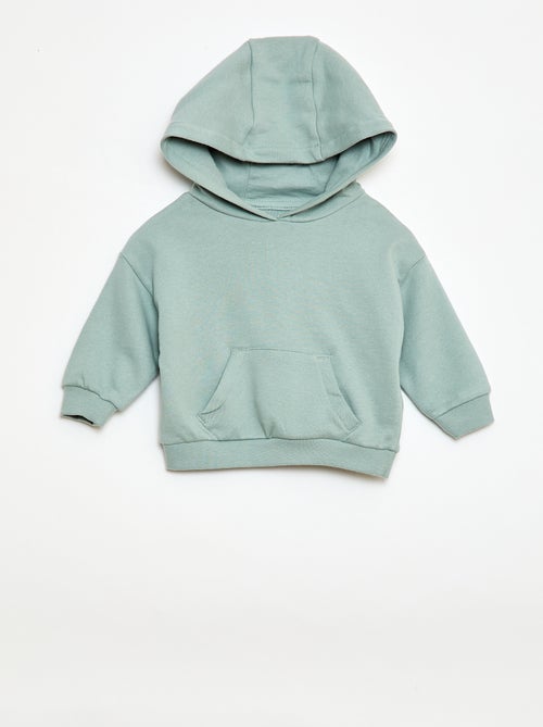 Completo felpa con cappuccio + pantaloni da jogging monocromatico - 2 pezzi - Kiabi