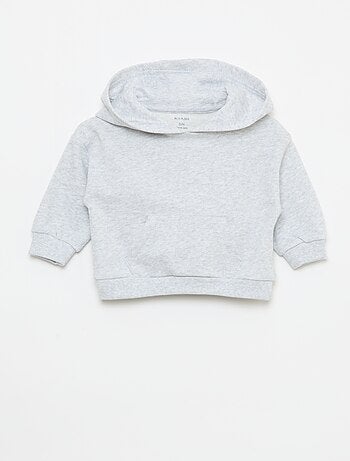 Completo felpa con cappuccio + pantaloni da jogging monocromatico - 2 pezzi