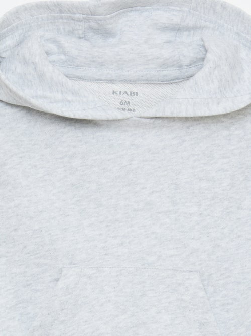 Completo felpa con cappuccio + pantaloni da jogging monocromatico - 2 pezzi - Kiabi