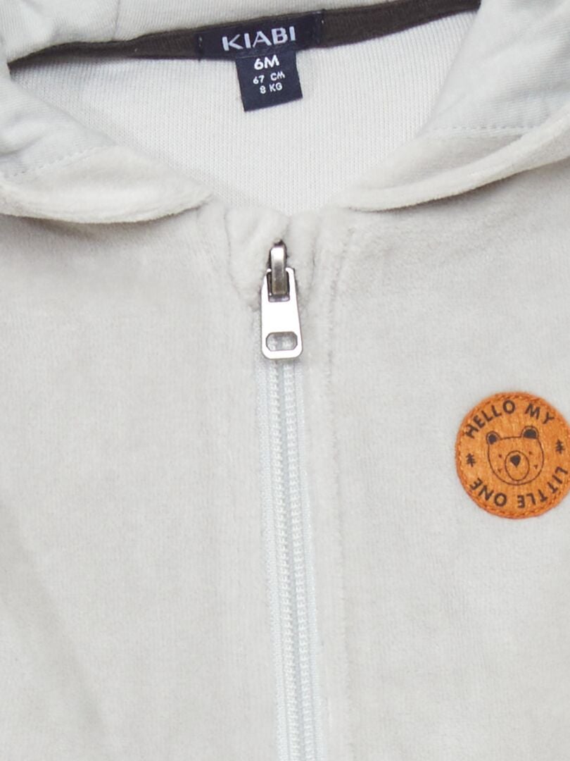 Completo Felpa con zip + pantaloni - 2 pezzi Grigio/Grigio scuro - Kiabi
