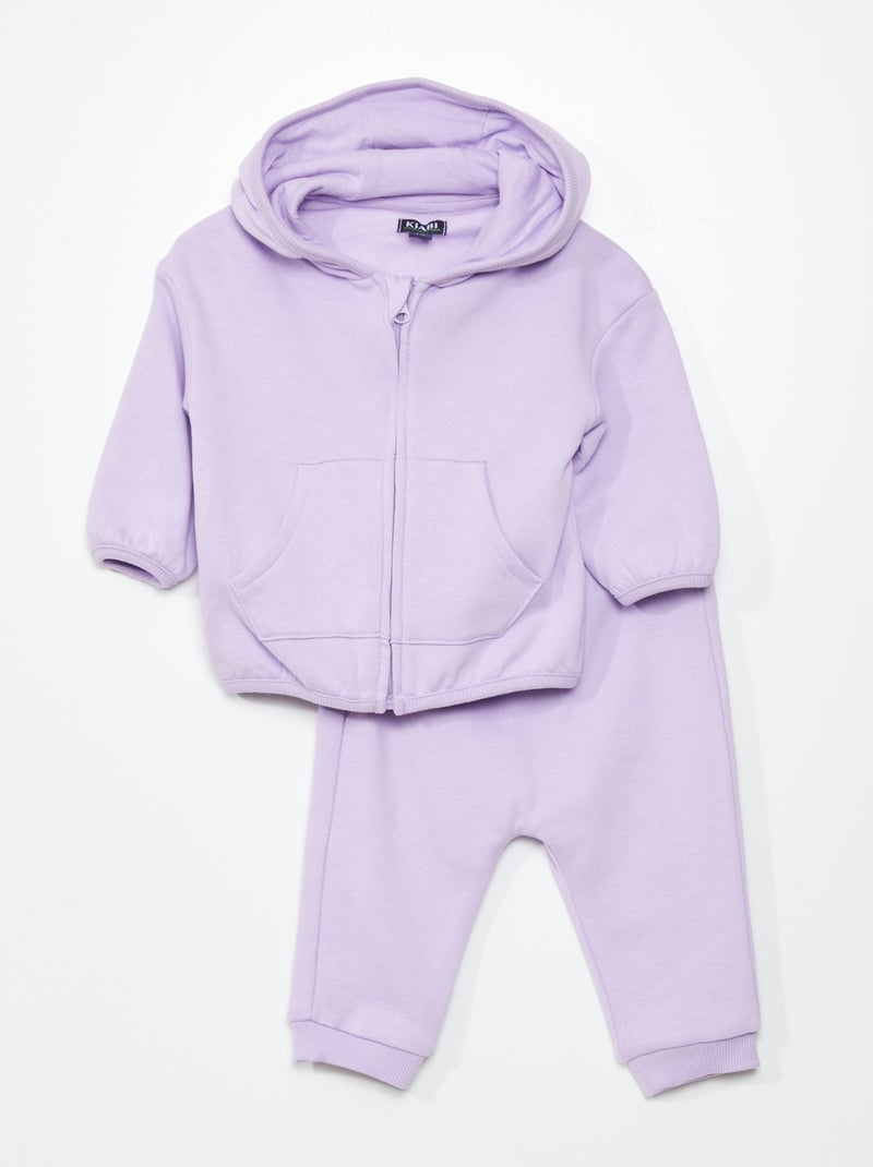 Completo felpa con zip + pantaloni joggers - 2 pezzi VIOLA - Kiabi