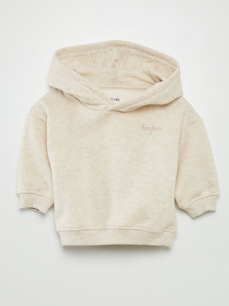 Completo felpa e legging a coste - 2 pezzi BEIGE - Kiabi