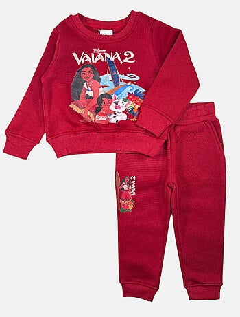 Completo felpa e pantaloni tuta Vaiana bambina