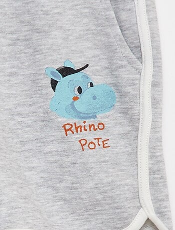 Completo felpa in french terry + shorts - 2 pezzi