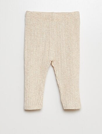 Completo felpa in tessuto felpato + leggings a coste - 2 pezzi