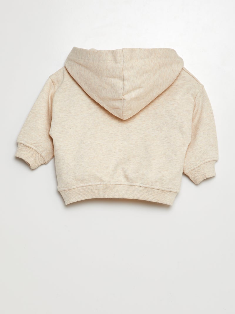 Completo felpa in tessuto felpato + leggings a coste -  2 pezzi BEIGE - Kiabi