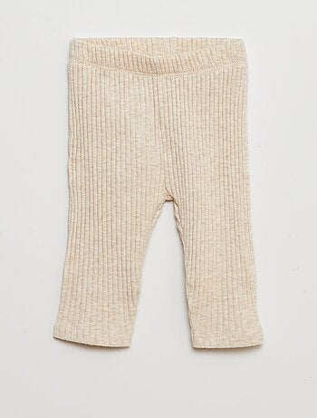 Completo felpa in tessuto felpato + leggings a coste - 2 pezzi