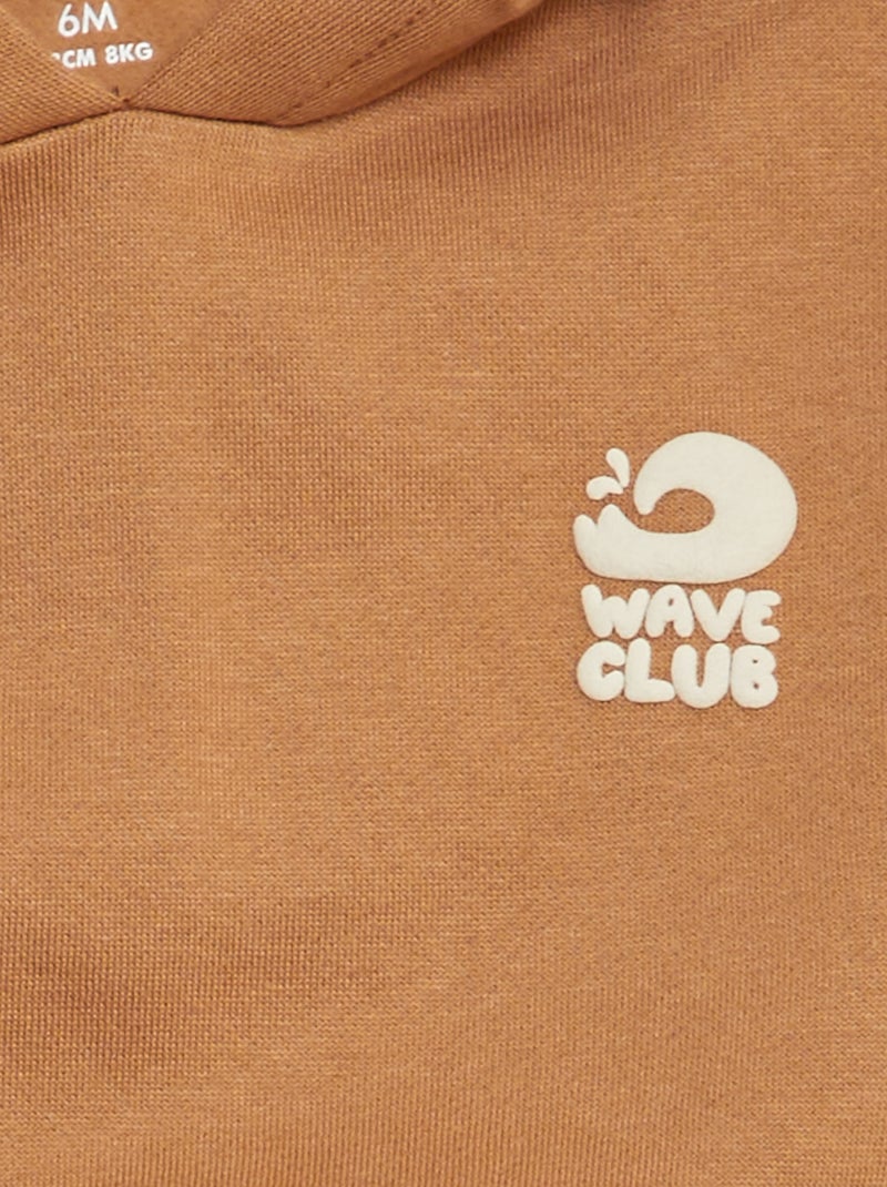 Completo felpa in tessuto felpato + leggings a coste -  2 pezzi BEIGE - Kiabi