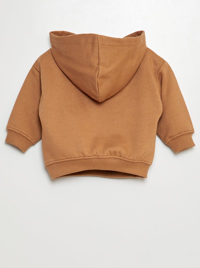 Completo felpa in tessuto felpato + leggings a coste -  2 pezzi BEIGE - Kiabi