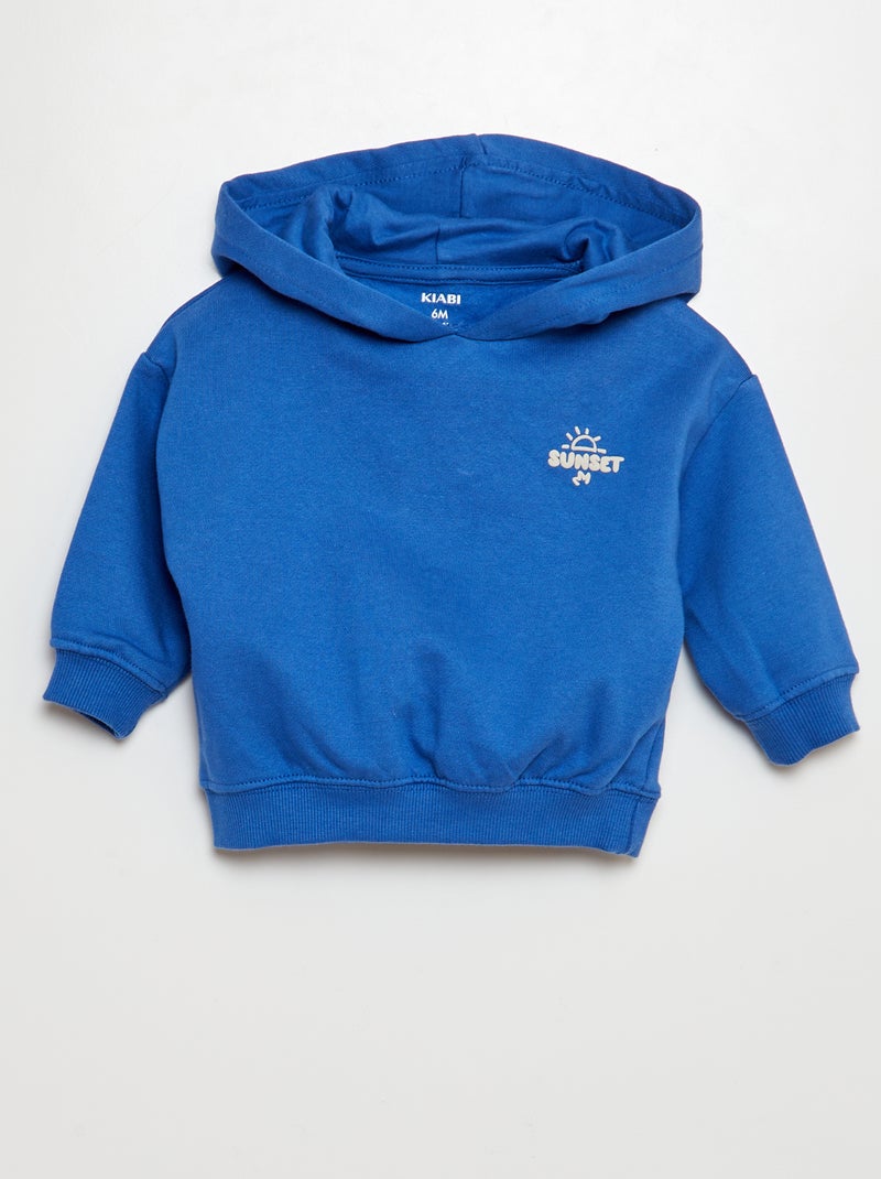 Completo felpa in tessuto felpato + leggings a coste -  2 pezzi BLU - Kiabi