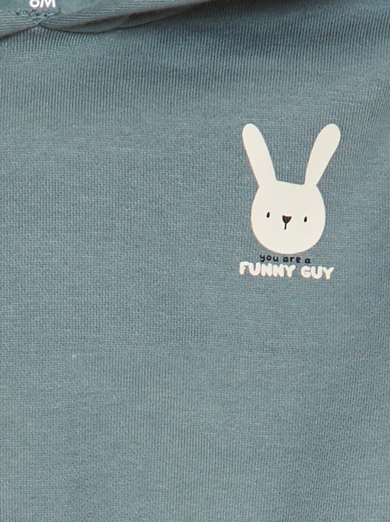 Completo felpa in tessuto felpato + leggings a coste -  2 pezzi BLU - Kiabi