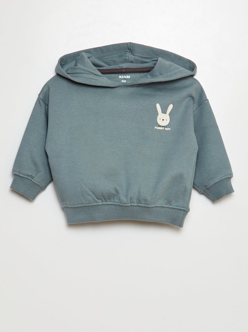 Completo felpa in tessuto felpato + leggings a coste -  2 pezzi BLU - Kiabi