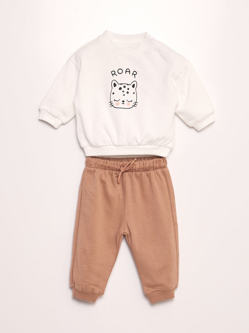 Completo felpa + joggers - 2 pezzi BIANCO - Kiabi