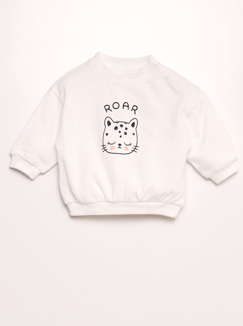 Completo felpa + joggers - 2 pezzi BIANCO - Kiabi