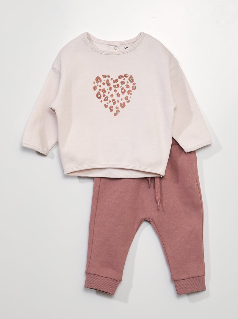 Completo felpa + joggers con animazione ROSA - Kiabi