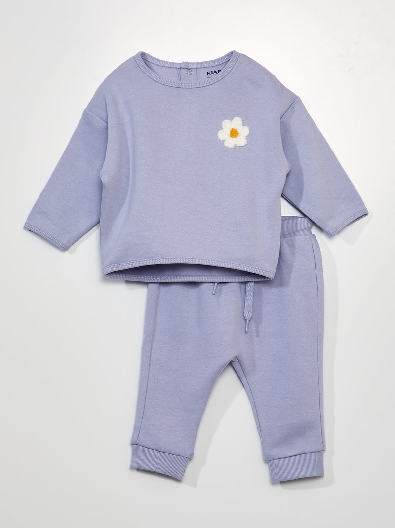 Completo felpa + joggers con animazione VIOLA - Kiabi