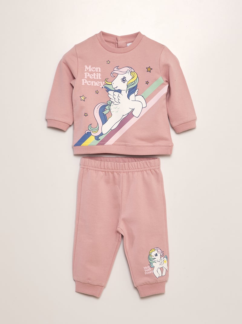 Completo felpa + joggers 'Mon petit poney' 2 pezzi ROSA - Kiabi