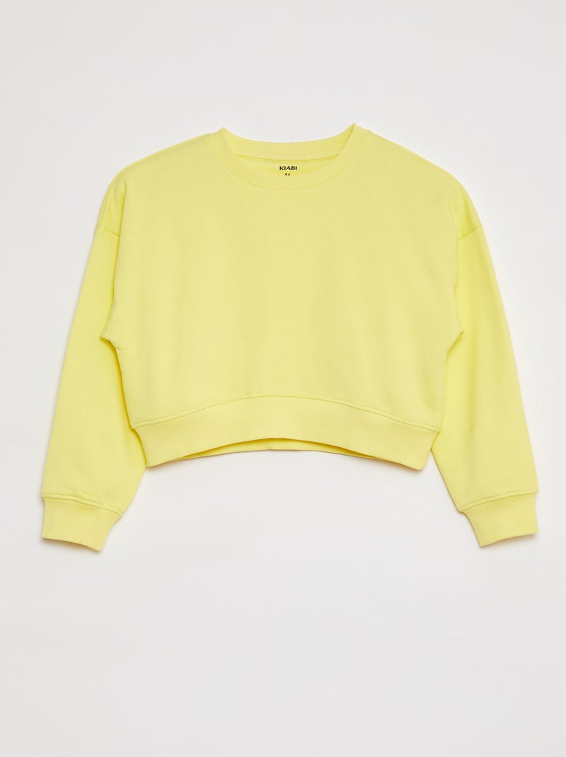 Completo felpa + joggers tinta unita - 2 pezzi giallo - Kiabi