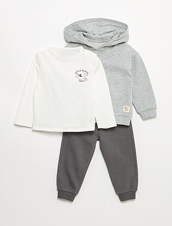 Completo felpa + jogging + t-shirt - 3 pezzi