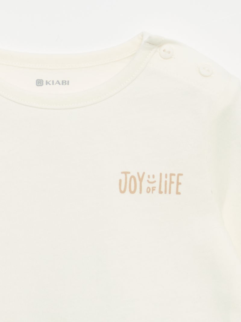 Completo felpa + jogging + t-shirt - 3 pezzi Beige - Kiabi