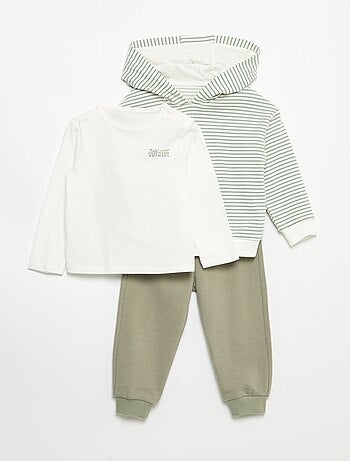 Completo felpa + jogging + t-shirt - 3 pezzi