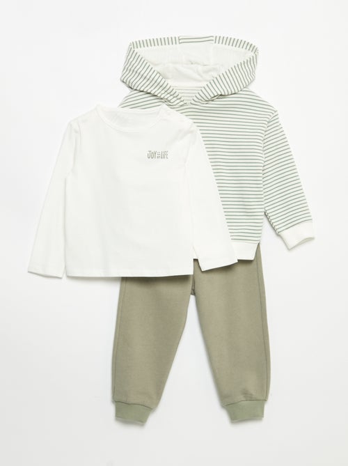 Completo felpa + jogging + t-shirt - 3 pezzi - Kiabi