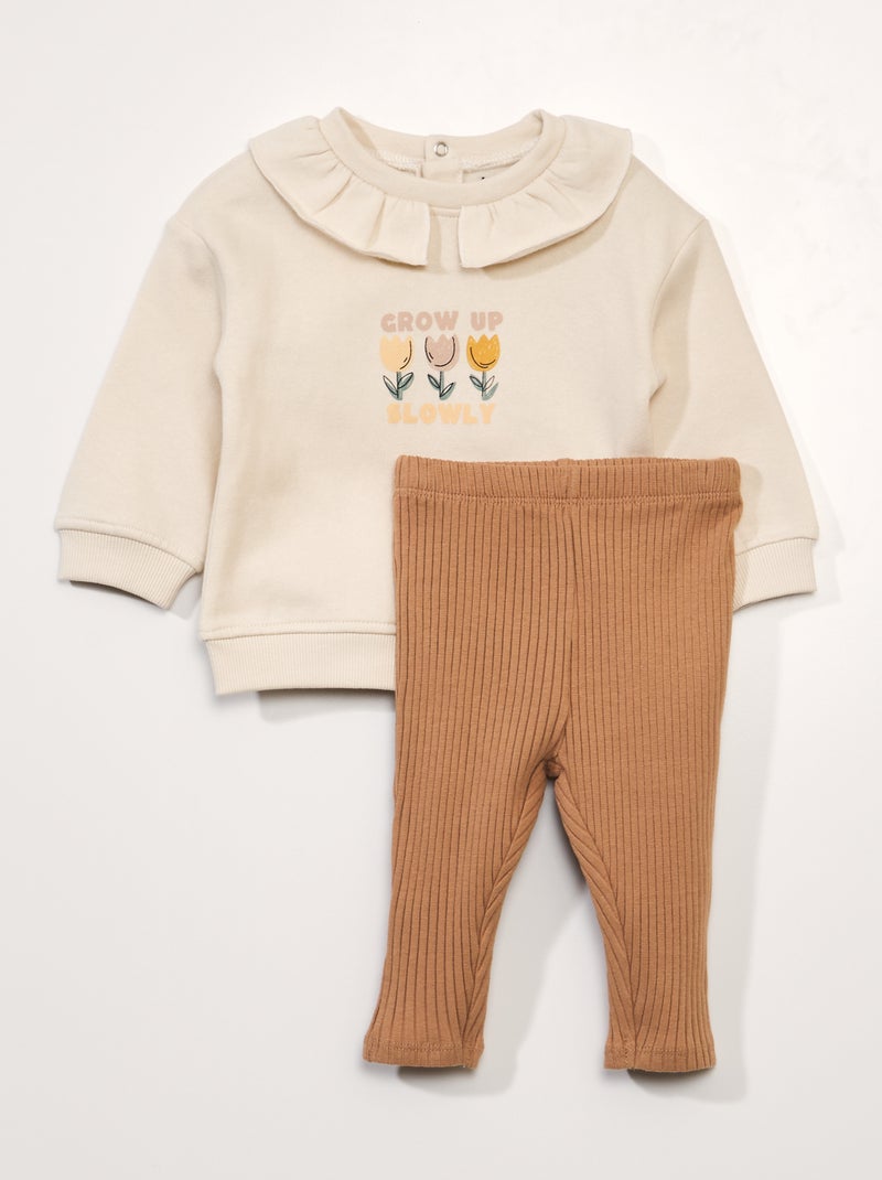 Completo felpa + leggings - 2 pezzi BIANCO - Kiabi