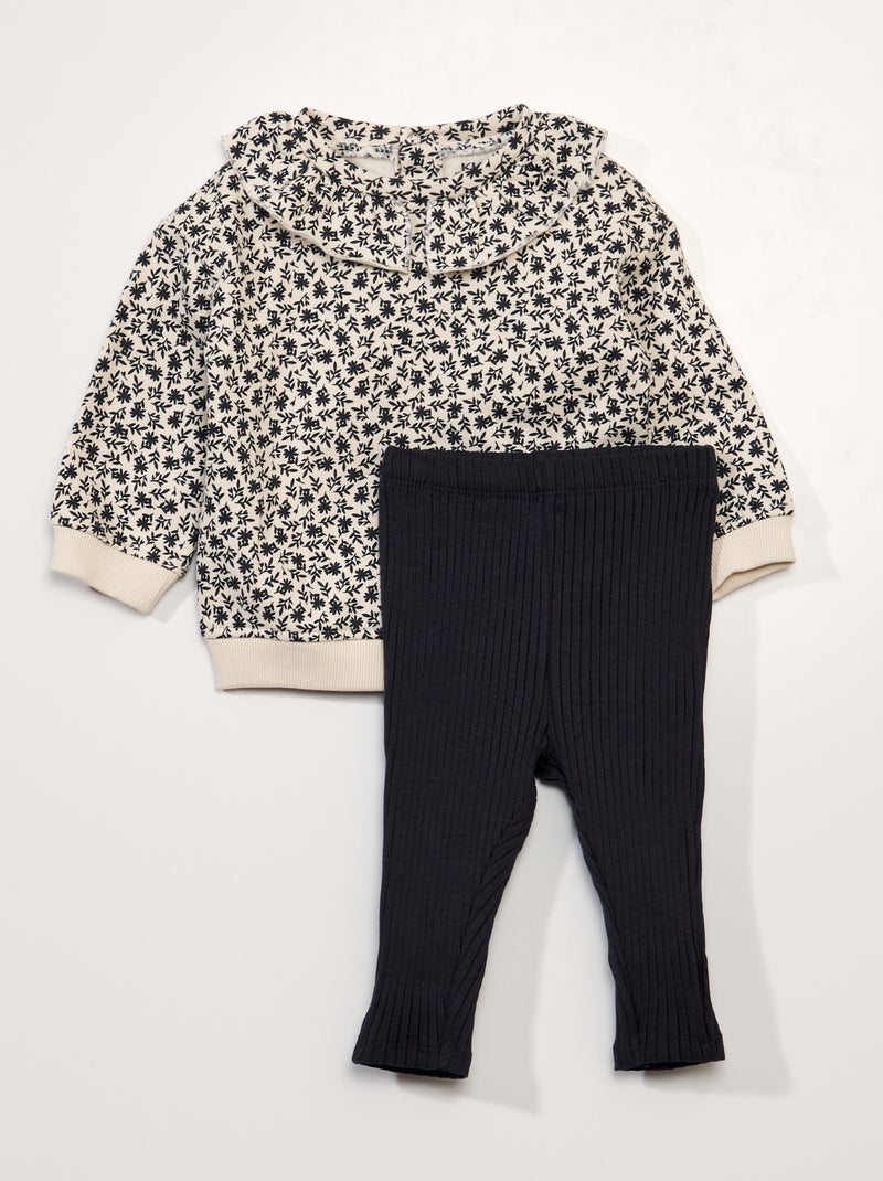 Completo felpa + leggings - 2 pezzi BIANCO - Kiabi