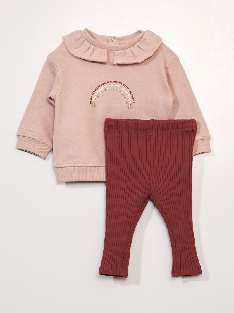 Completo felpa + leggings - 2 pezzi ROSA - Kiabi
