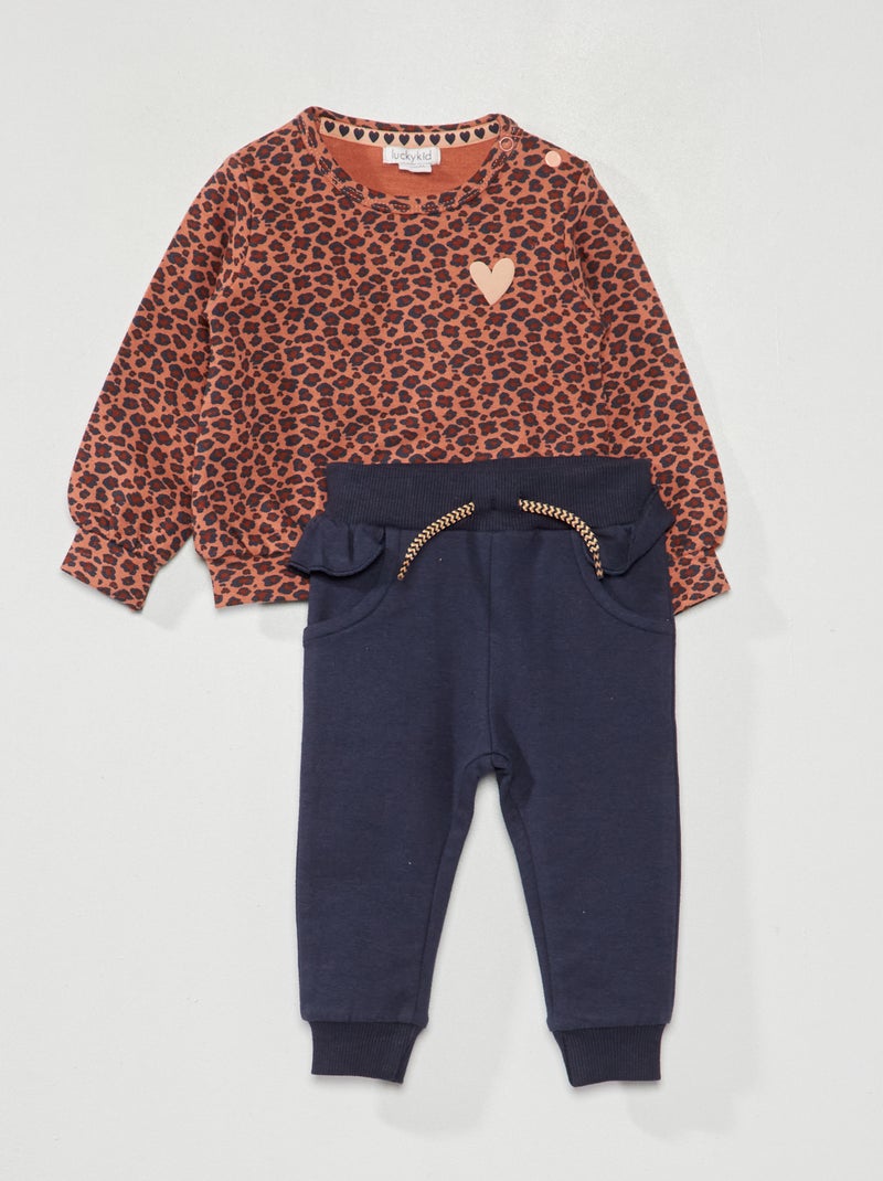 Completo felpa + leggings - 2 pezzi ROSA - Kiabi