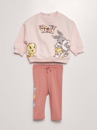 Completo felpa + leggings a coste 'Looney Toons' - 2 pezzi