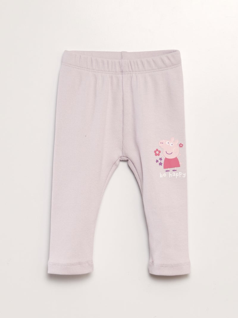 Completo felpa + leggings a coste 'Peppa Pig' - 2 pezzi VIOLA - Kiabi